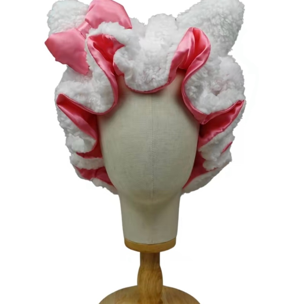 PLUSH Bonnet with Pink Satin Trim HELLO KITTY